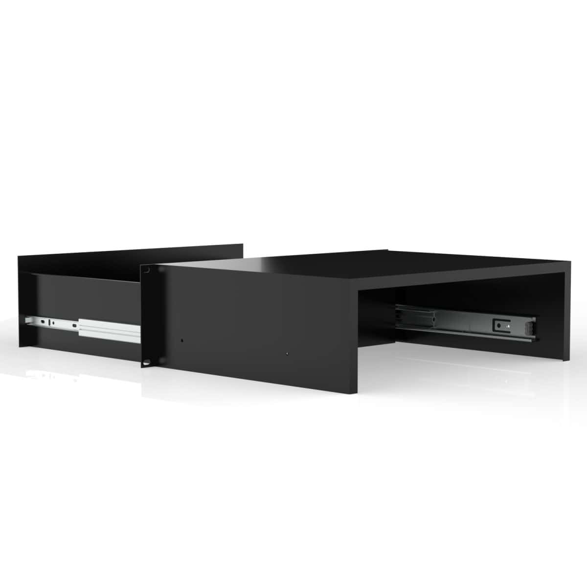 3U Mountable Rack Drawer With Key Lock, 300Mm Deep External, 38Kg Load, 1.5Mm Steel