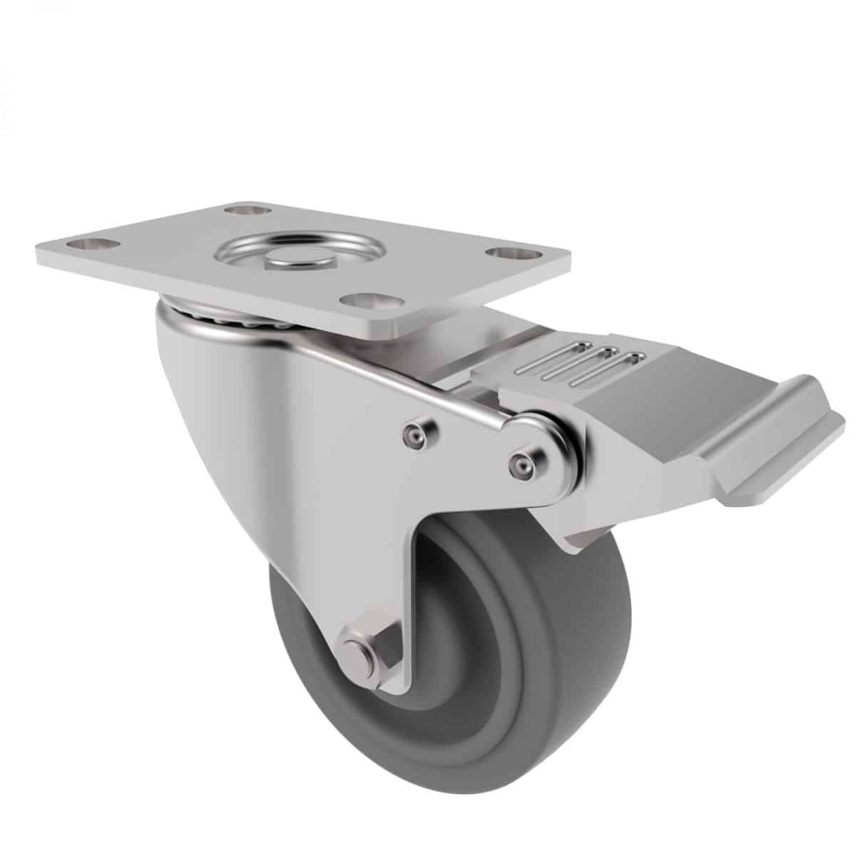 Carjet 2E-B 75Mm-3″ Braked Rubber Swivel Castor