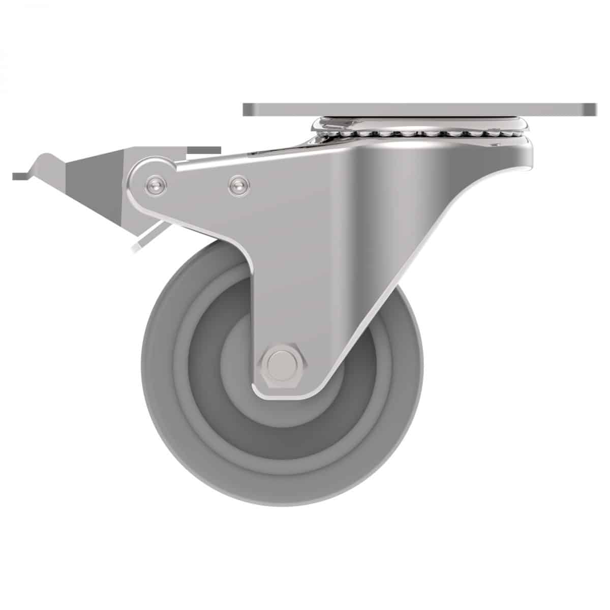 Carjet 2E-B 75Mm-3″ Braked Rubber Swivel Castor
