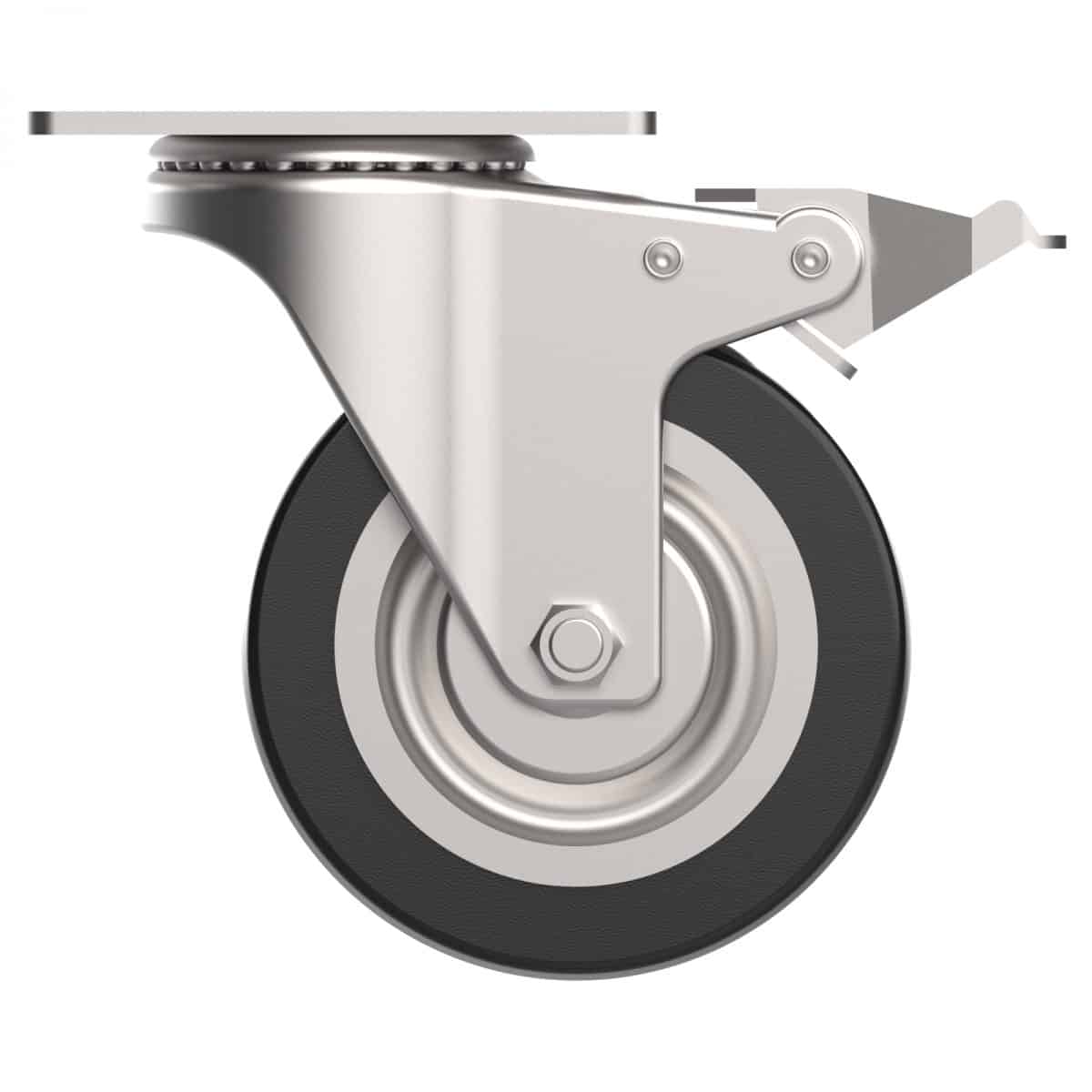 Carjet 4A-B 100X28Mm /4&Quot; Braked Polyurethane Swivel Castor