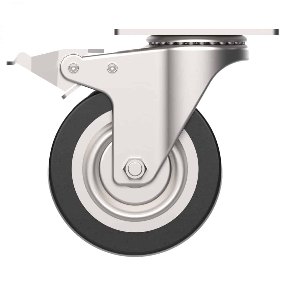 Carjet 4A-B 100X28Mm /4&Quot; Braked Polyurethane Swivel Castor
