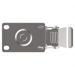Carjet 4A-B 100X28Mm /4&Quot; Braked Polyurethane Swivel Castor