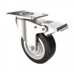 Carjet 4A-B 100X28Mm /4&Quot; Braked Polyurethane Swivel Castor