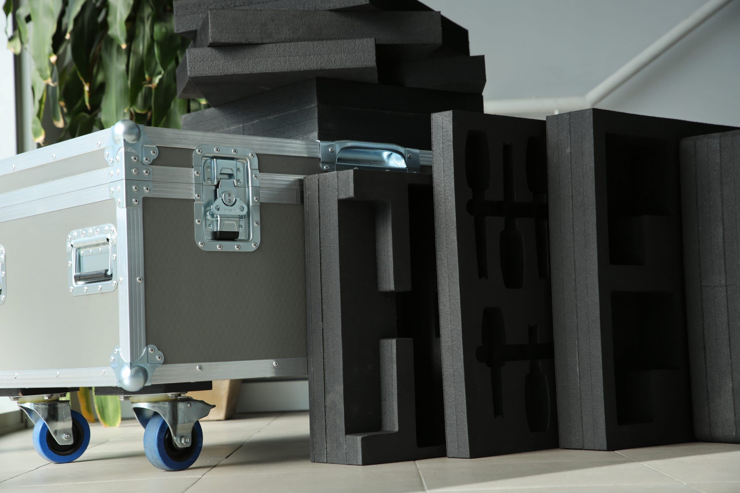 Transport Case And 9 Foam Inserts For Nep 1 Road Case And Foam Inserts