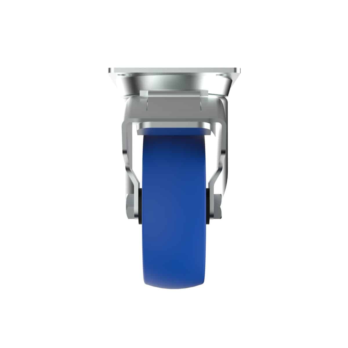 Carjet S4 100X36Mm Ultra-Quiet Rubber Swivel Castor W/ Brake, 100Mm Diameter, 200Kg, 133Mm Installed