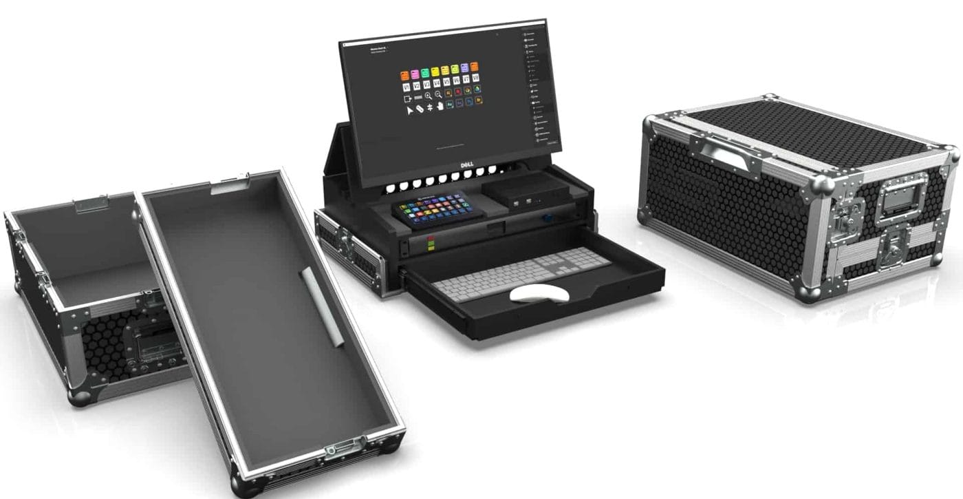 Video Production Case For Elgato Stream Deck Xl With 24 Inch Led Monitor