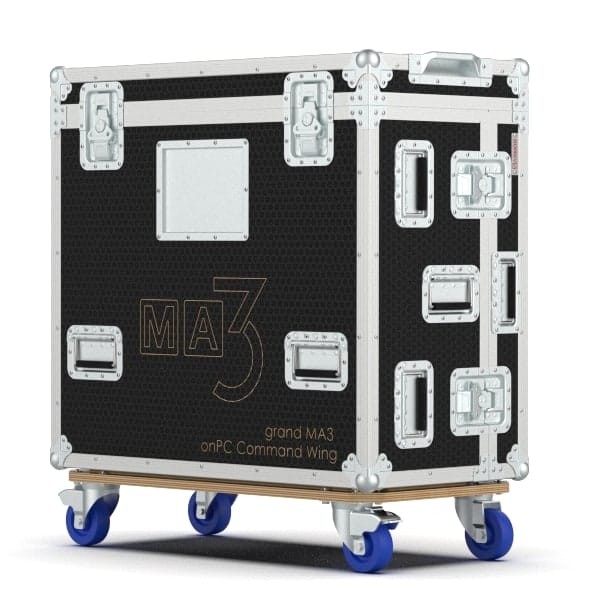 Ma3 Command Wing Case With Dog Box, Monitor Stand And Vesa Arm For 2 Monitors, Led Light 6 Road Case For Grand Ma3 Onpc Command Wing Cw Lighting Console