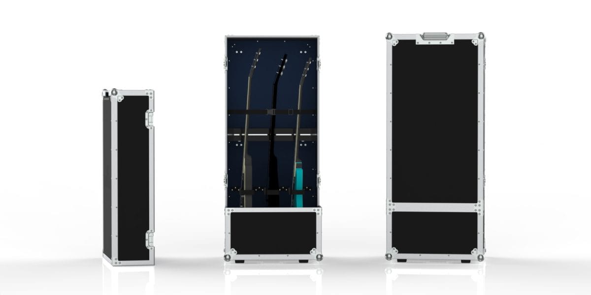 Triple Guitar Traveler With Adjustable Sliding Foam Blocks
