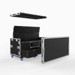 Vision Production Flypack Work Station Road Case With Motorized Lift For 6 Of 24&Quot; Monitors