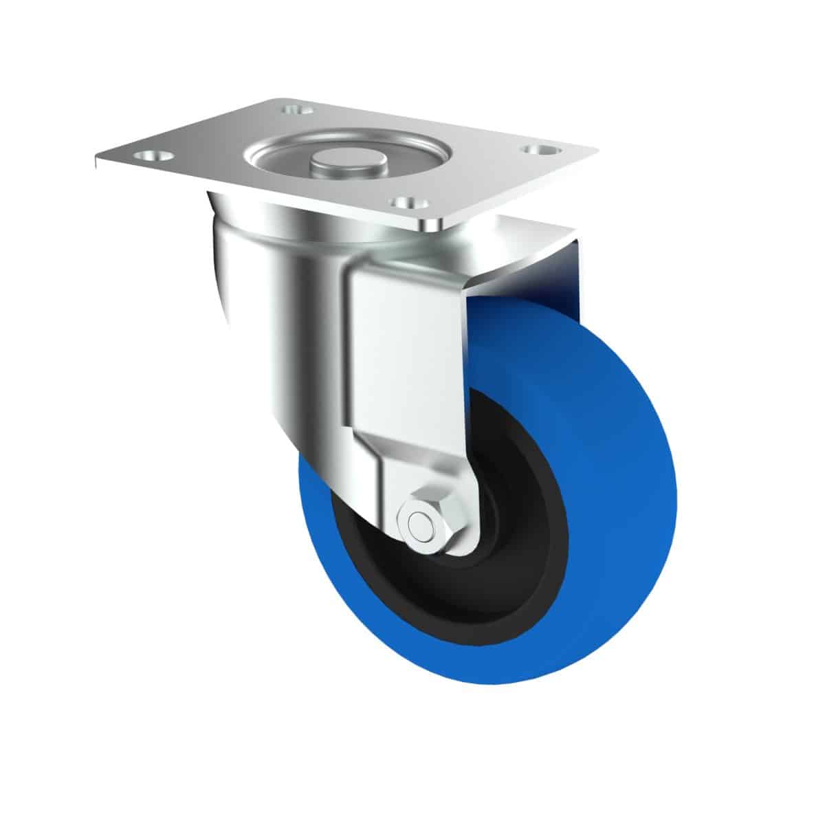 Carjet S4 100X36Mm Ultra-Quiet Rubber Swivel Castor, 100Mm Diameter, 200Kg, 133Mm Installed Height