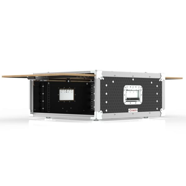SHOCK MOUNT RACK CASE, 4RU, 485MM, WITH SLIDE OUT SLAM DOORS