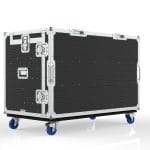 Workstation Case With Gas Strut Supported Lid, Vesa Mounts For 2 Of 24” Monitors, Drawers And Rack