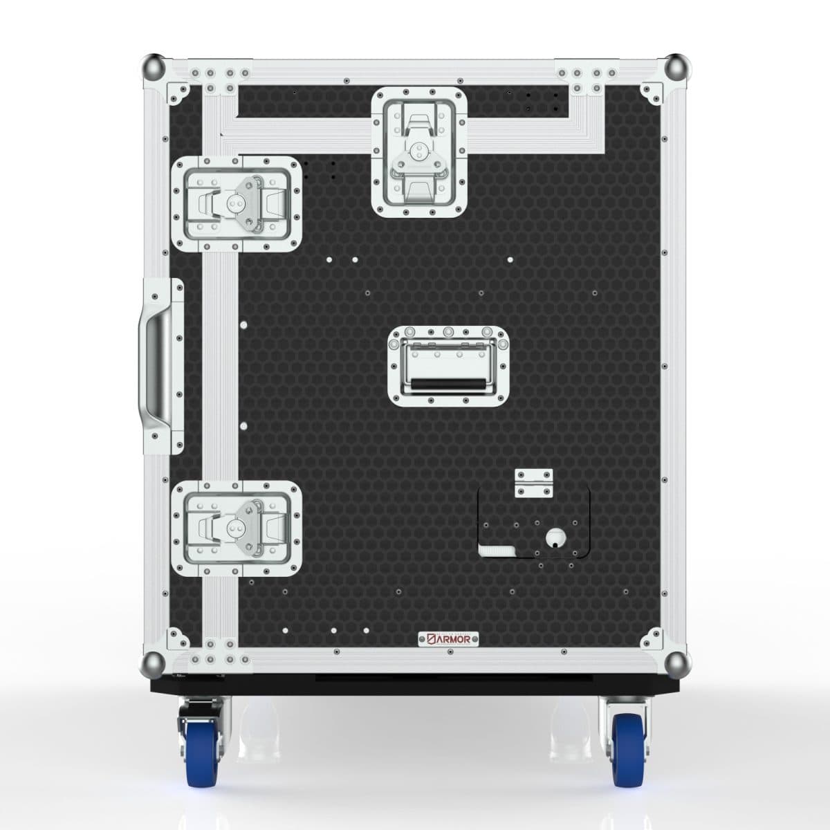 Workstation Case With Gas Strut Supported Lid, Vesa Mounts For 2 Of 24” Monitors, Drawers And Rack