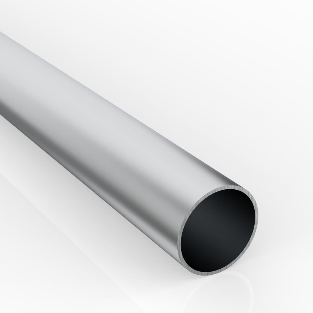 C50 Aluminum Circular Holow Section, 50Mm External Diameter, 2.0Mm Wall Thickness, 2.5M Length
