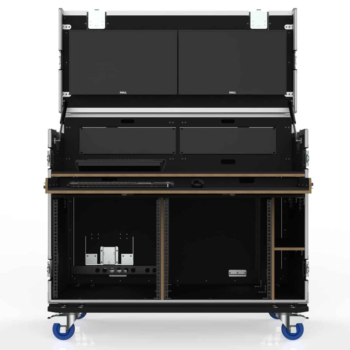 Workstation Case Fp2-S, With Vesa Mount For 2 Monitors, 2 Standard Rack Bays