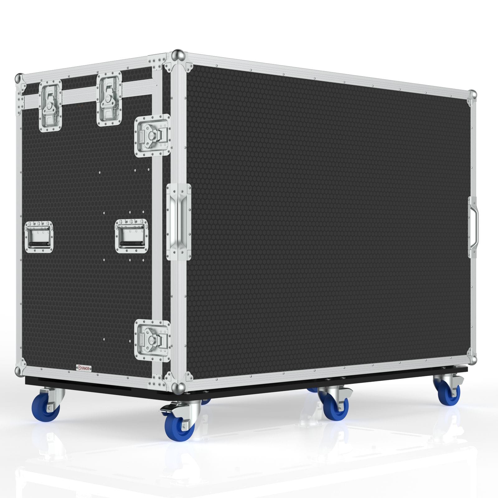 Workstation Flypack 3 Case With Built In Motorized Lift And Mount For 4 Of 32” Monior