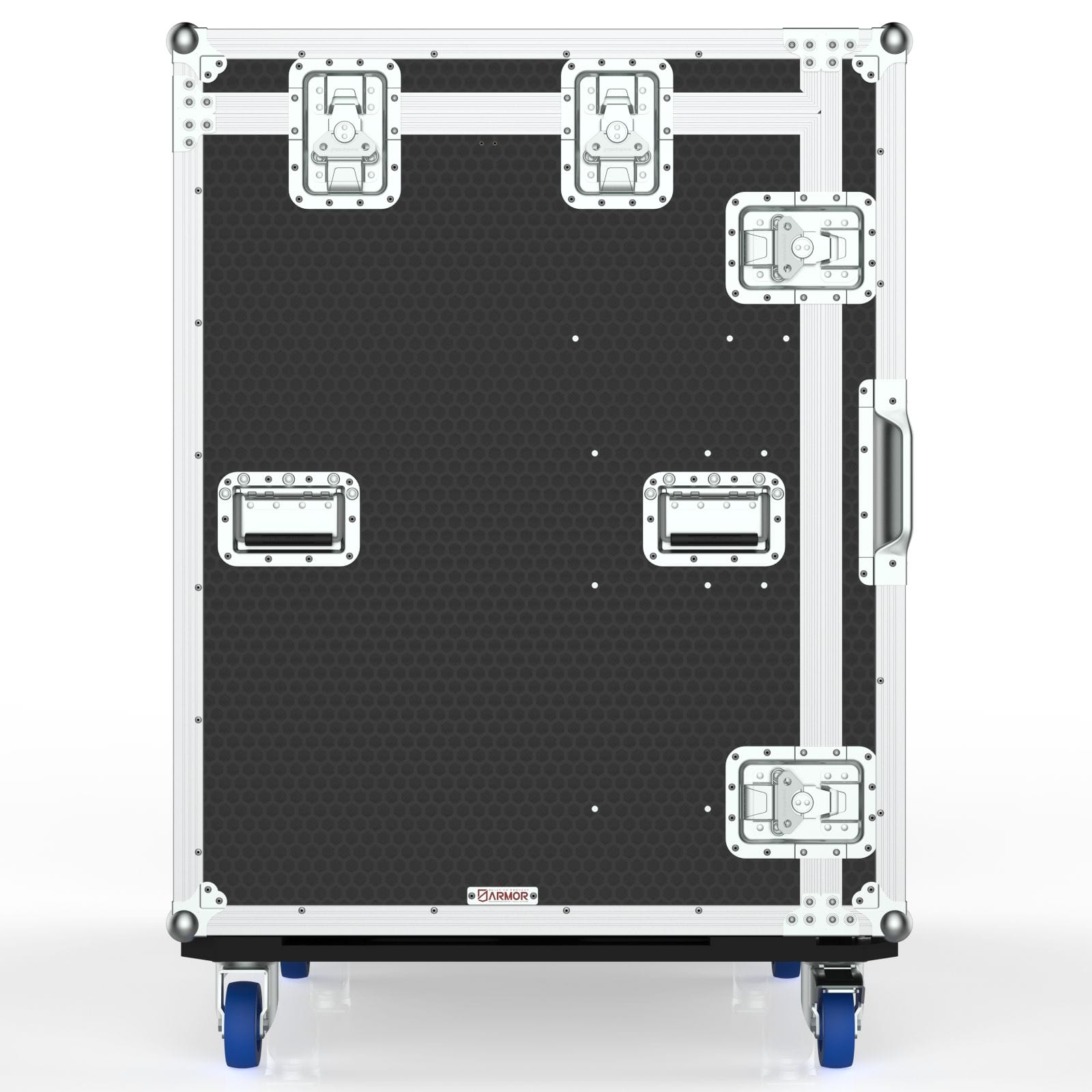 Workstation Flypack 3 Case With Built In Motorized Lift And Mount For 4 Of 32” Monior