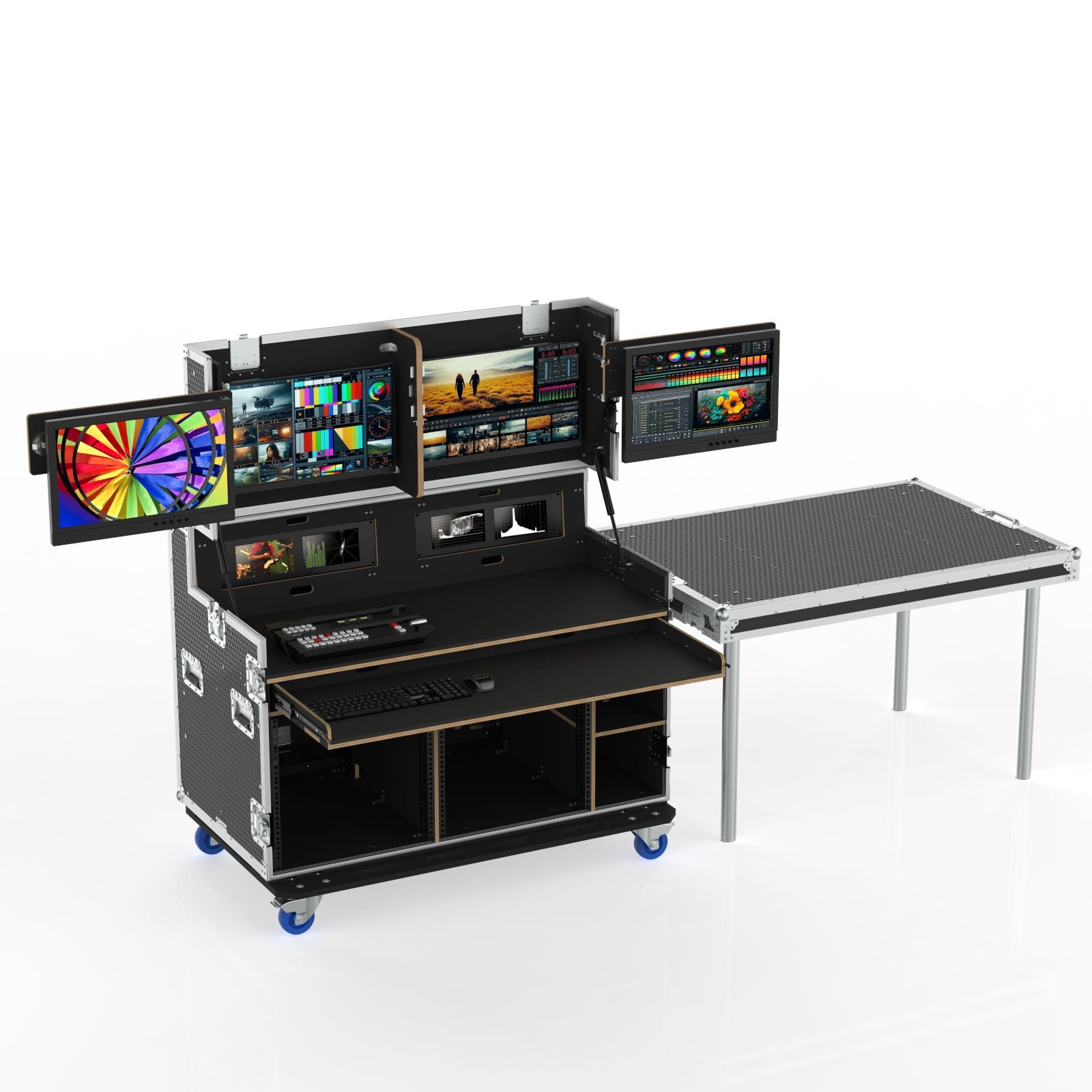 Workstation Case Fp2-Q, With Vesa Mount For 4 Monitors, 2 Standard Rack Bays