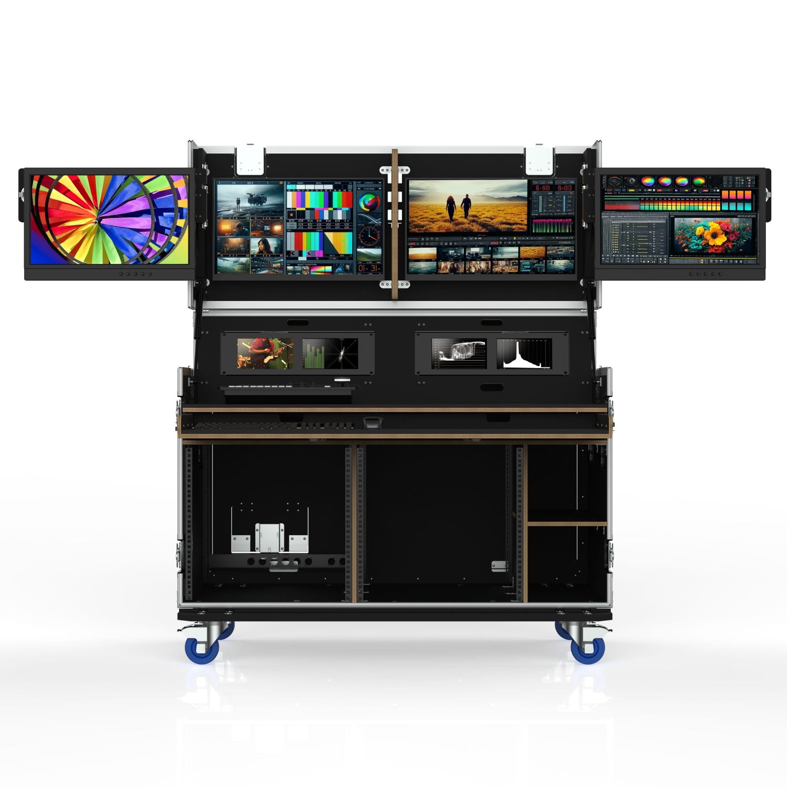 Workstation Case Fp2-Q, With Vesa Mount For 4 Monitors, 2 Standard Rack Bays