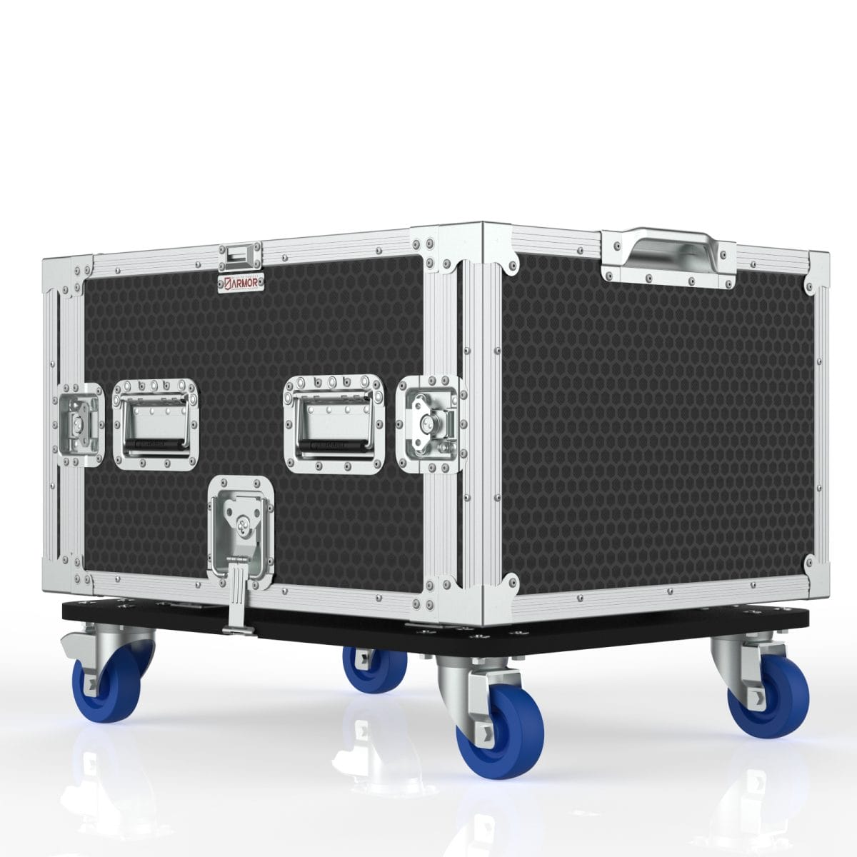 Suspension Rack Case 6U, 550Mm (Rail To Rail), Stackable, Lockable,Foam Shockproof, Removable Dolley