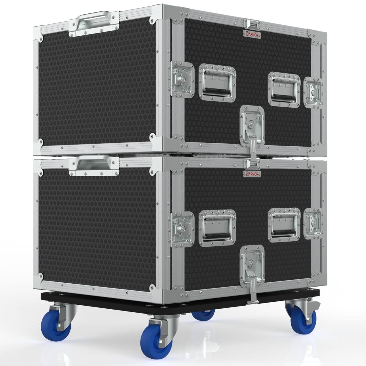 Suspension Rack Case 6U, 550Mm (Rail To Rail), Stackable, Lockable,Foam Shockproof, Removable Dolley