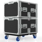 Suspension Rack Case 6U, 550Mm (Rail To Rail), Stackable, Lockable,Foam Shockproof, Removable Dolley