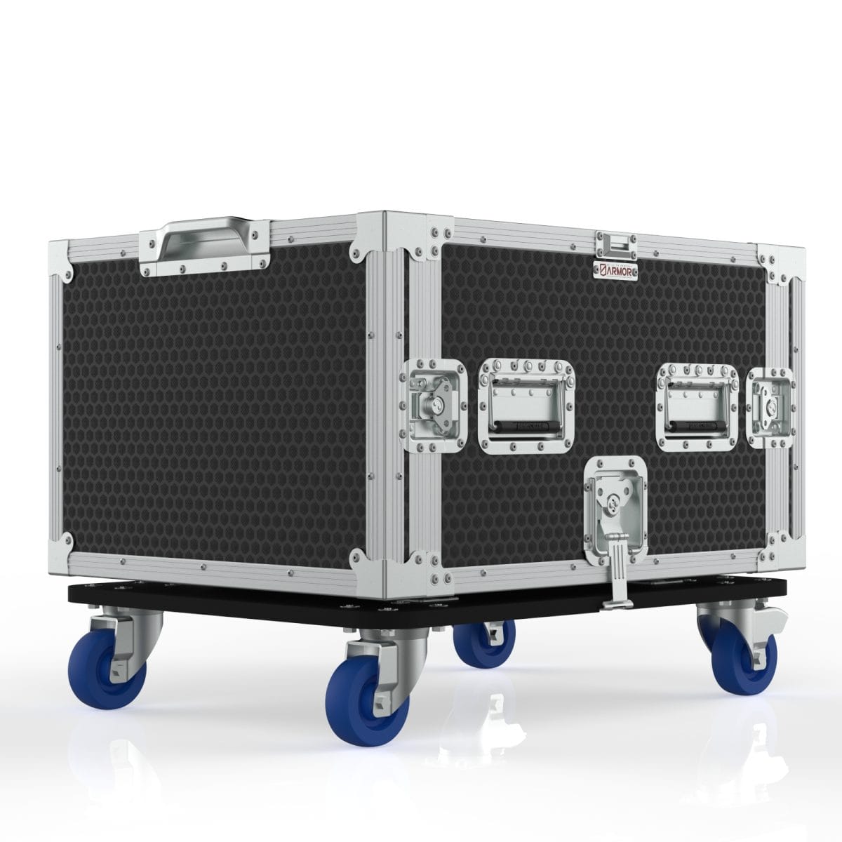 Suspension Rack Case 6U, 550Mm (Rail To Rail), Stackable, Lockable,Foam Shockproof, Removable Dolley