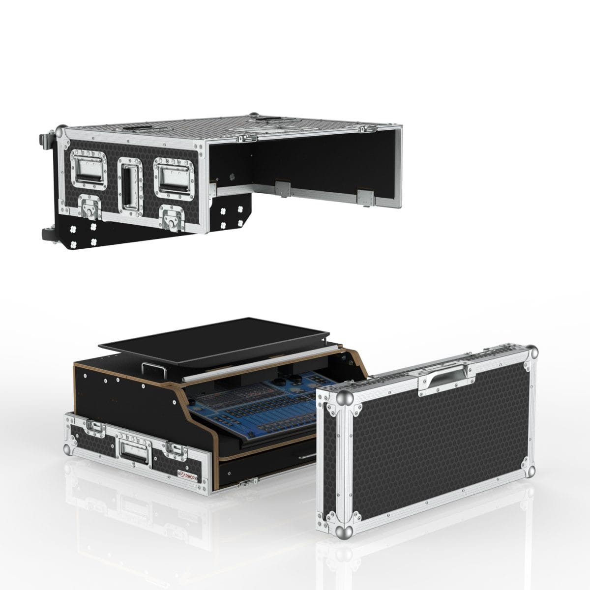 Flypack Case For Chamsys Mq80 With 27” Touch Screen And Keyboard Tray