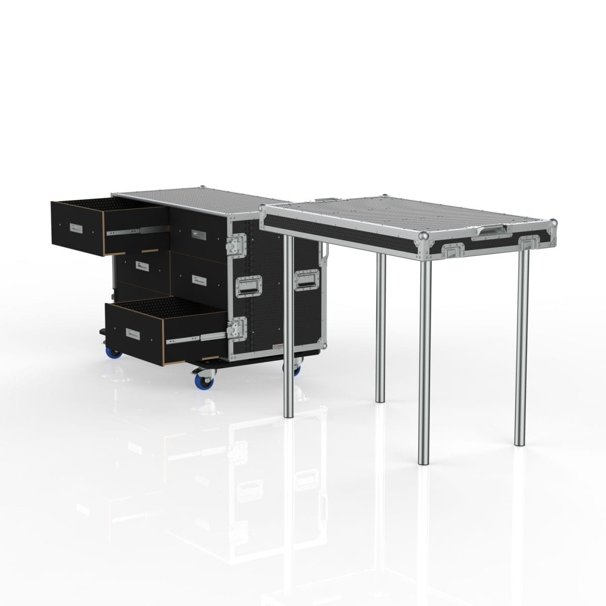 Armor Utility Drawer Case With 6 Drawers, Front Removable Lid With Foldable Leg Assembly