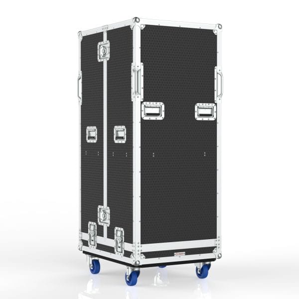 ROAD CASE WITH SPLIT LID DESIGN FOR INTOUCH SCREENS MOBILE STAND