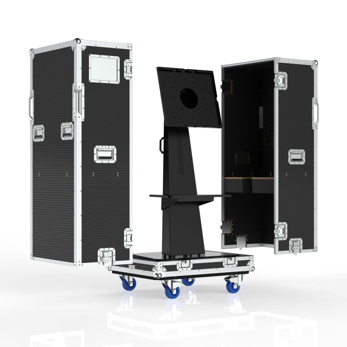 Road Case With Split Lid Design For Intouch Screens Mobile Stand