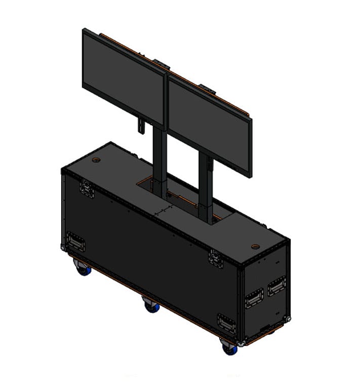 Tv Case With Built-In Double Post Lift