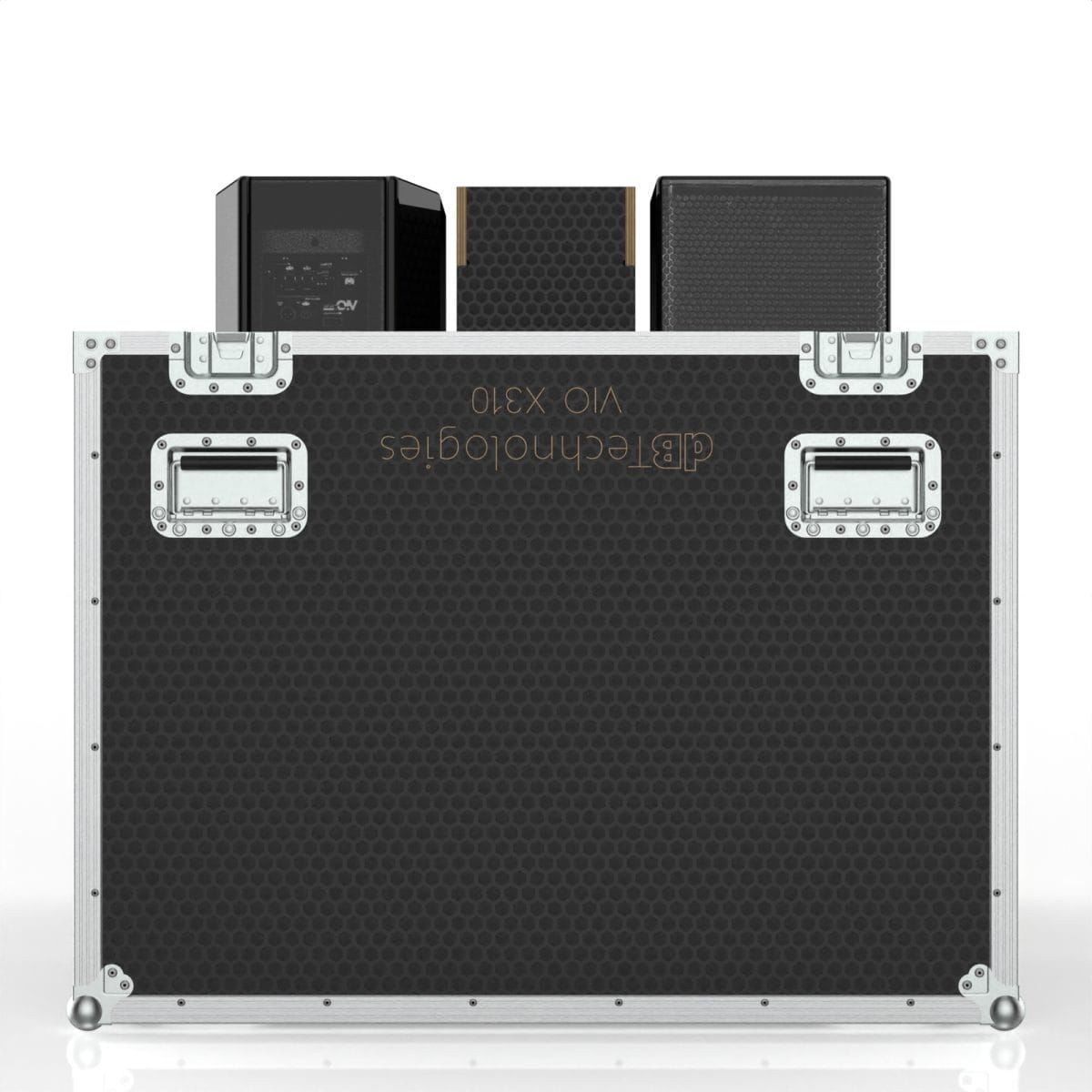 Road Case For Dual D&Amp;B X310 Speakers With Center Storage For 2X Vertical Brackets
