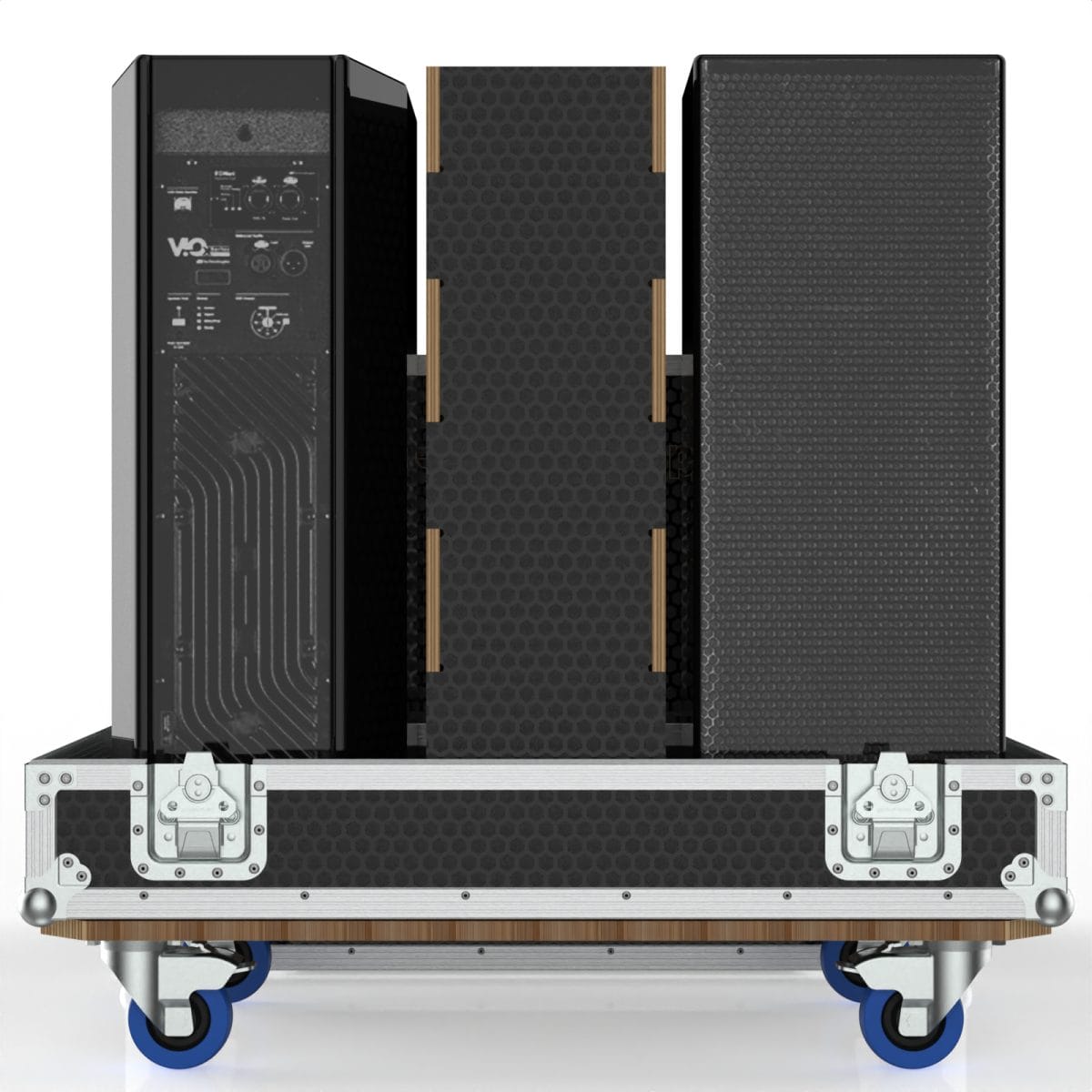 Road Case For Dual D&Amp;B X310 Speakers With Center Storage For 2X Vertical Brackets