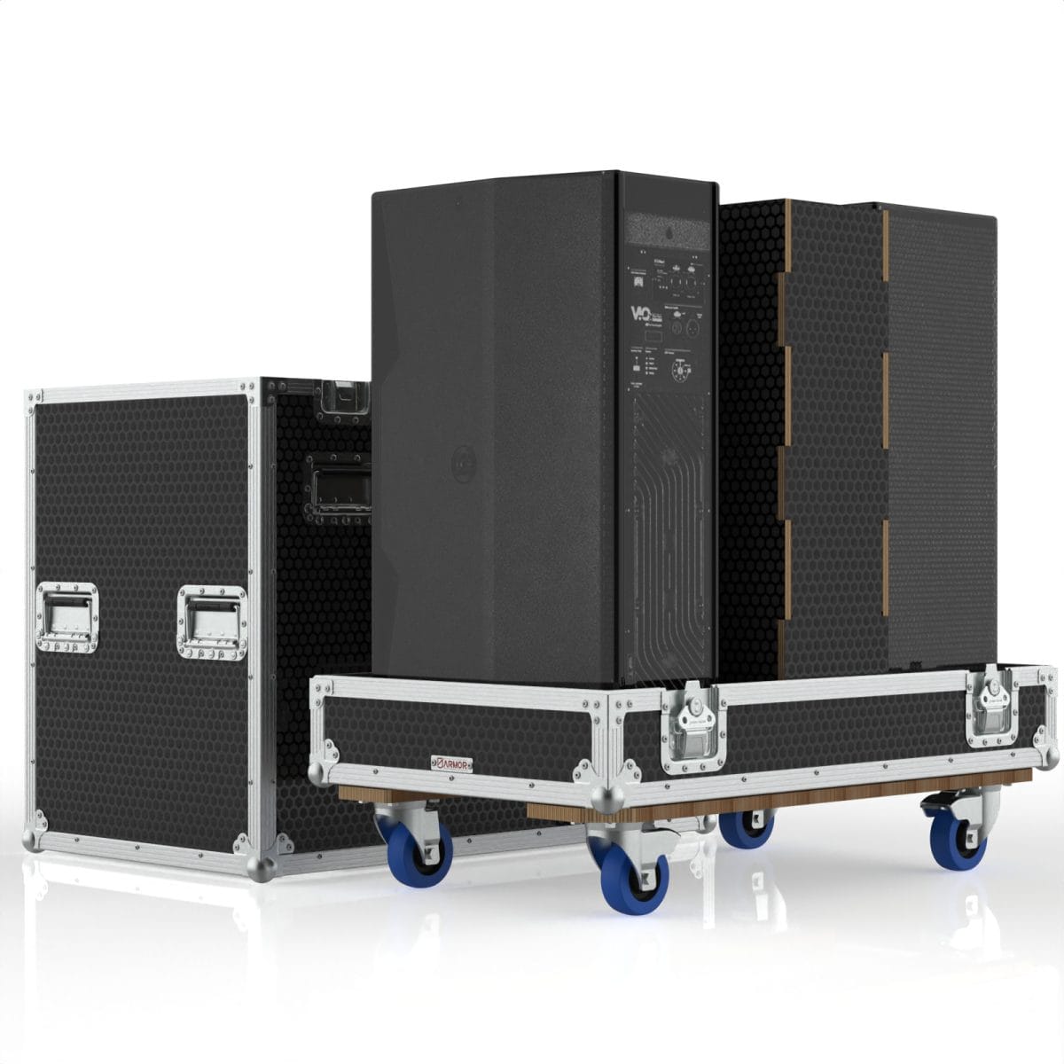 Road Case For Dual D&Amp;B X310 Speakers With Center Storage For 2X Vertical Brackets