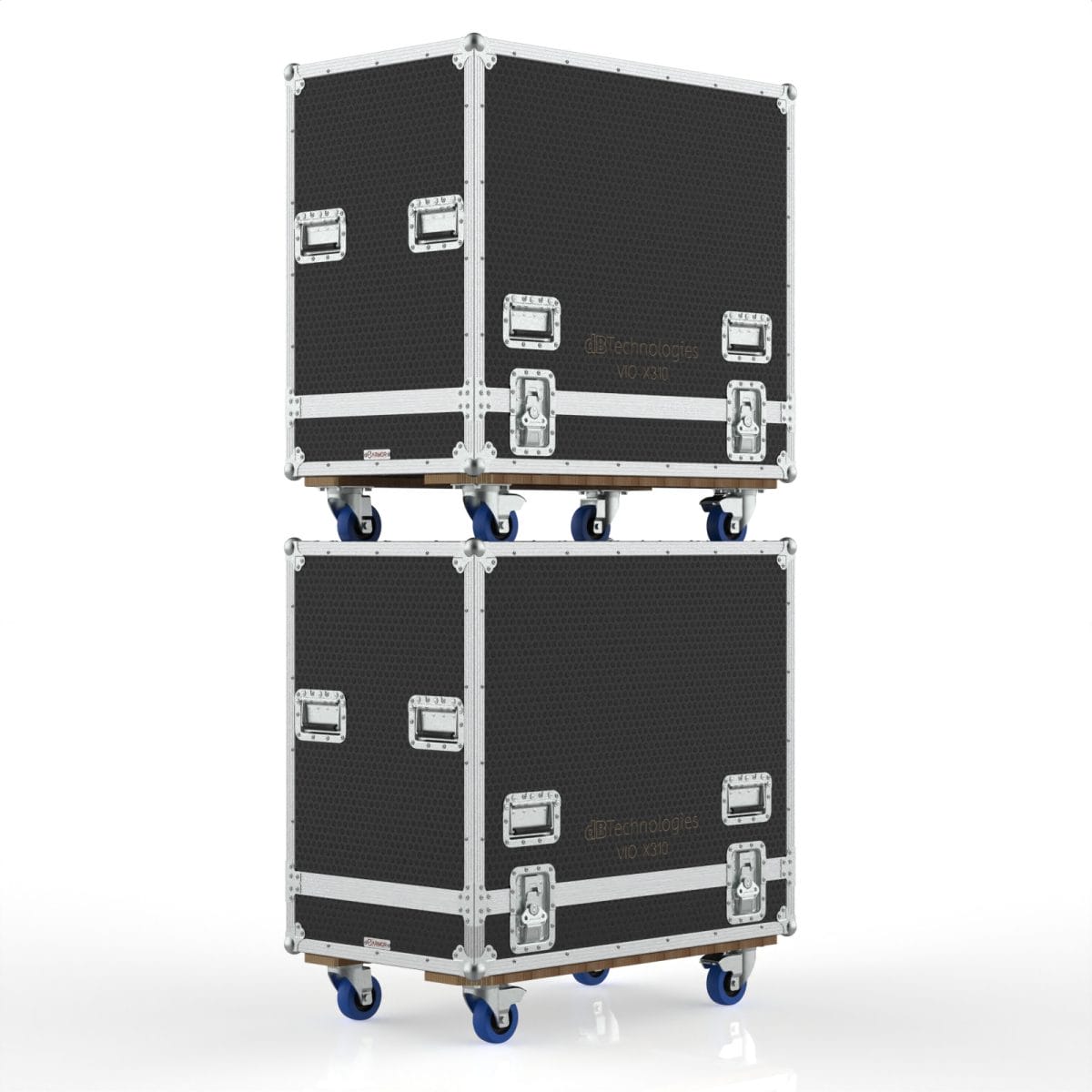 Road Case For Dual D&Amp;B X310 Speakers With Center Storage For 2X Vertical Brackets