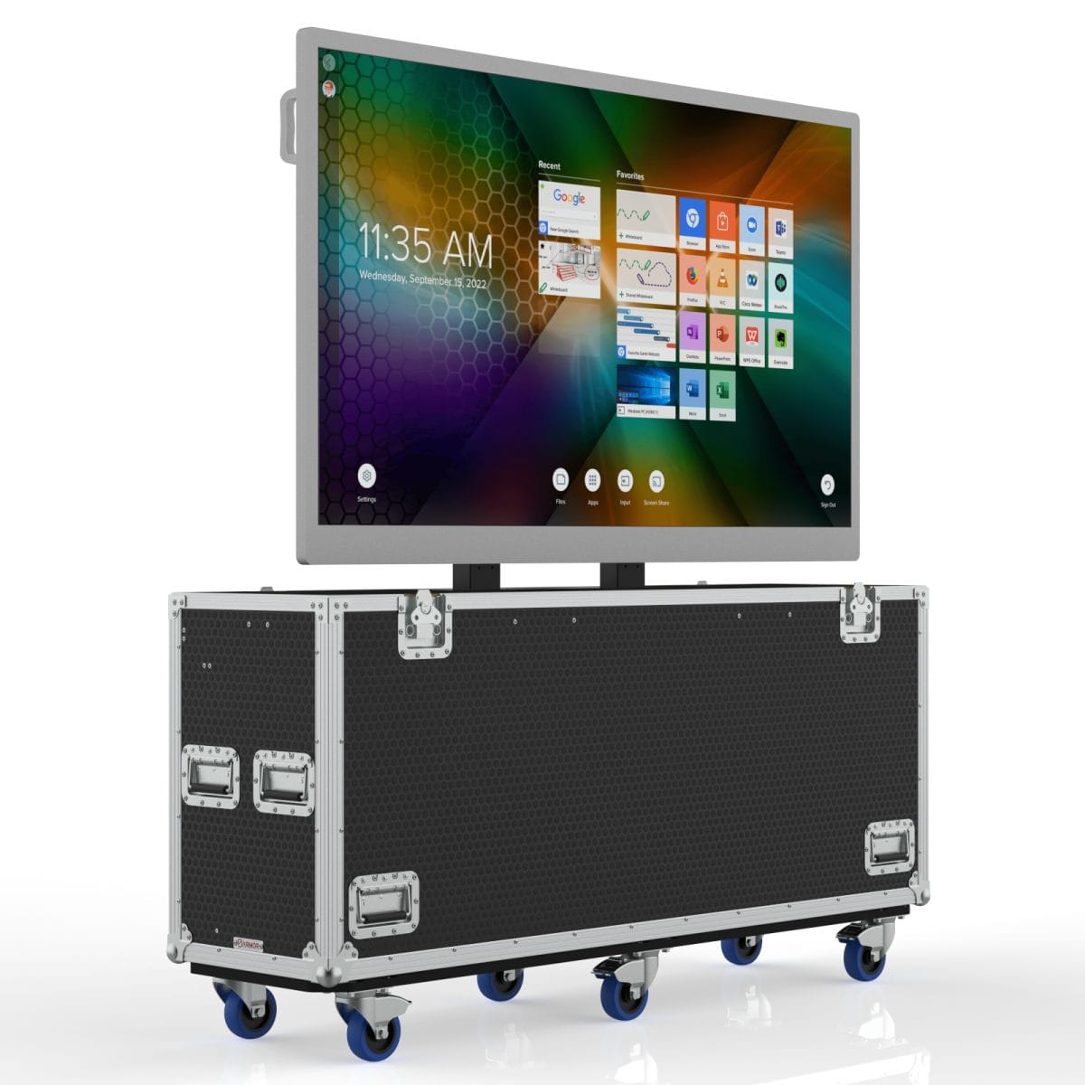 Tv Transport Case With Built In Motorized Lift For Smart Board Mx Series V4 65&Quot; Display