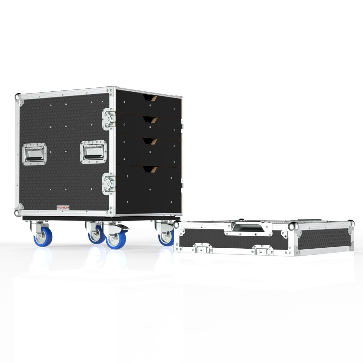 Drawer Case With Front Removable Lid, And Door Pocket, 4 Drawers