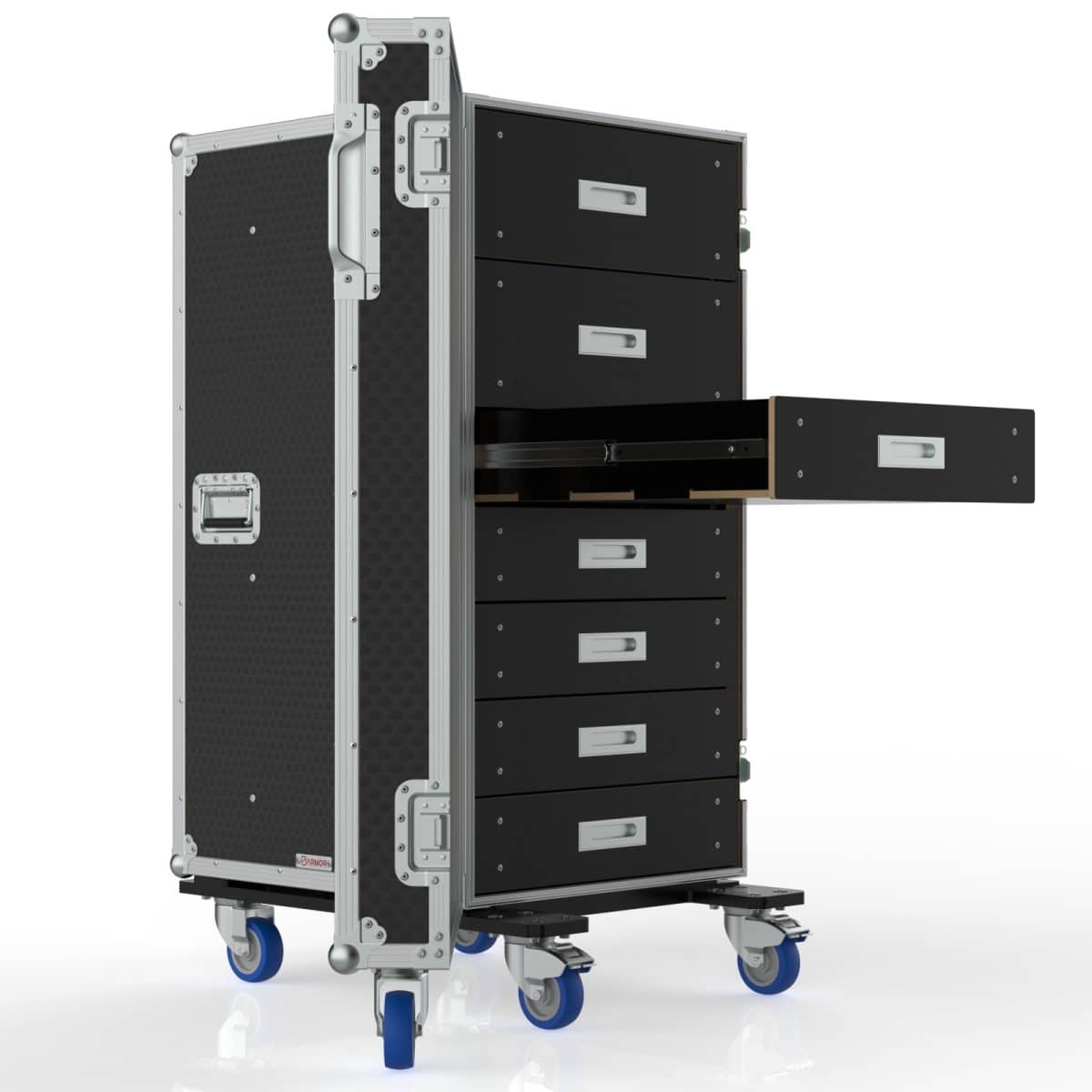 Drawer Road Case With 7 Drawers And 3 Door Pockets
