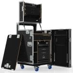 Workstation Case With 12U Standard Rack, Tray, Drawers &Amp; Pdu; Supports 2 Monitors
