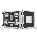 3 Part Mixer Case For Yamaha Dm7 Compact Mixer, With Castors And Dog Box, 2U Rack