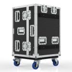 3 Part Mixer Case For Yamaha Dm7 Compact Mixer, With Castors And Dog Box, 2U Rack