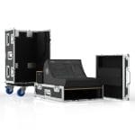 3 Part Mixer Case For Yamaha Dm7 Compact Mixer, With Castors And Dog Box, 2U Rack