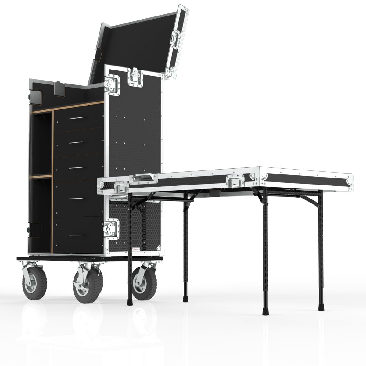 Fp1-D-Or Workstation Case With 8&Quot; Off Road Castors, Built In 6Way Pdu