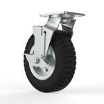Nx Pneumatic P8 8&Quot; Swivel Castor 200Mm, Braked, 120Kg, 253Mm Installed Height