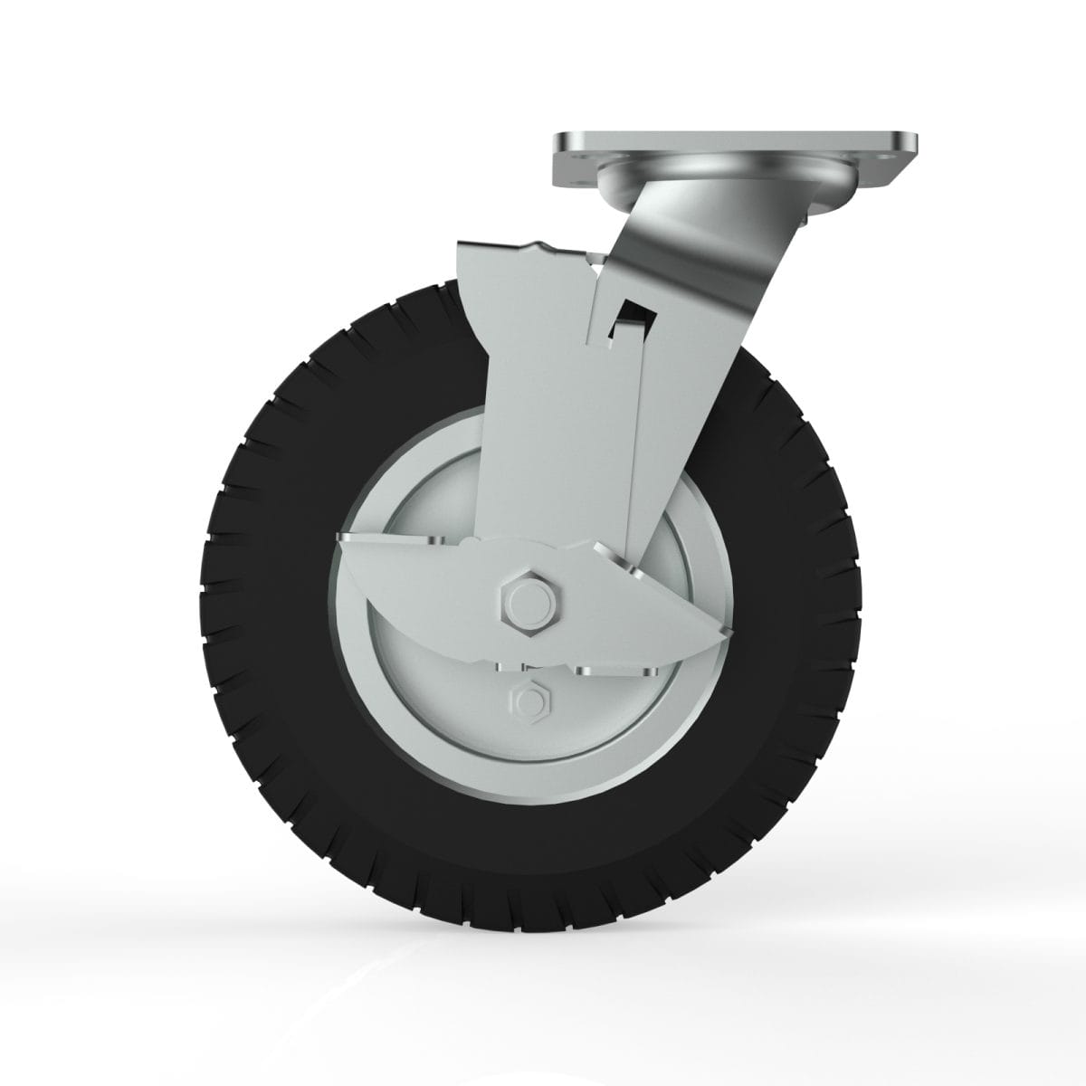 Nx Pneumatic P8 8&Quot; Swivel Castor 200Mm, Braked, 120Kg, 253Mm Installed Height