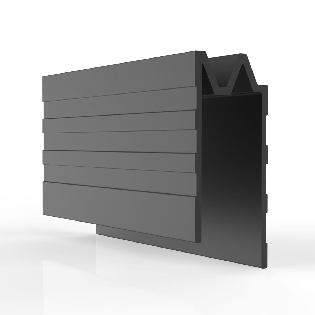 Eh9C Aluminium Hybrid Edge Extrusion, 9.5Mm Gap, Black Finish