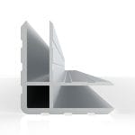 Da7 Aluminum Double Angled Extrusion, 30X30Mm, 7.2Mm Gap