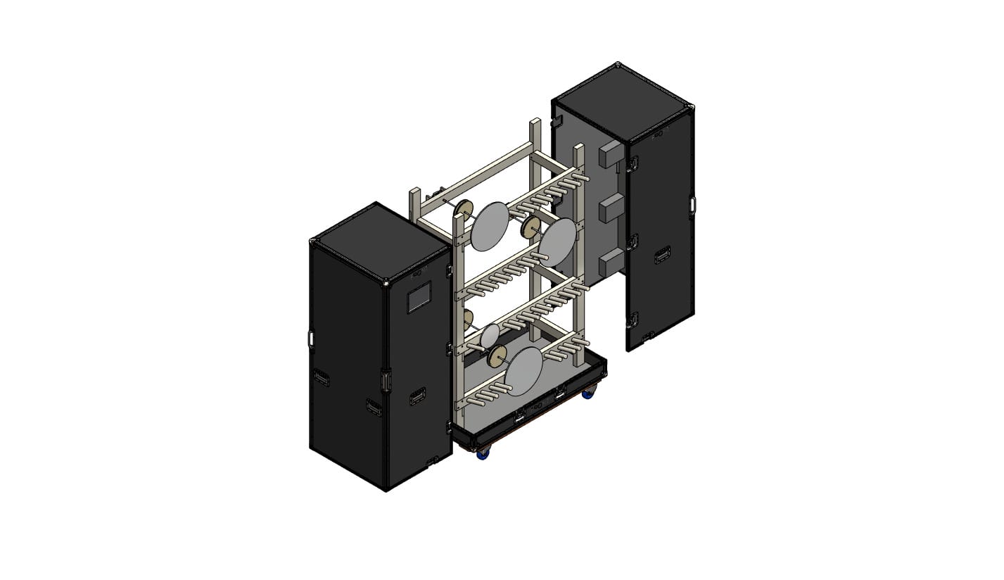 Reliable Split-Lid Road Case For Wooden Loom Frames – Perfect For Exhibitions 1 Wooden Loom Frames Split-Lid Road Case