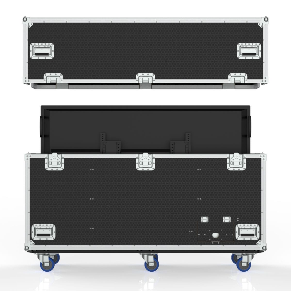 Tv Transport Case With Built In Motorized Lift For Lg 65Tr3Dk-B 65&Quot; Createboard, Split Lid